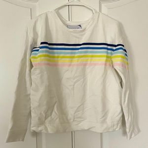Addison Bay White Sweatshirt with Strip Detail